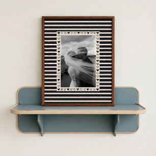Affiche à bordure de cœur noir - Cadeau personnali