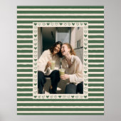 Affiche à bordure de cœur vert foncé - Cadeau pers (Devant)