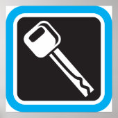 Affiche à l'icône de clé (Devant)