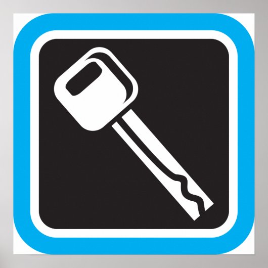 Affiche à l'icône de clé (Devant)