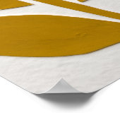 Affiche à motif de feuilles d'olive moutarde (Coin)