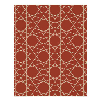 Affiche à motif géométrique Kilim rouille