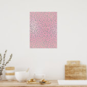 Affiche à motif léopard argenté rose pastel (Cuisine)