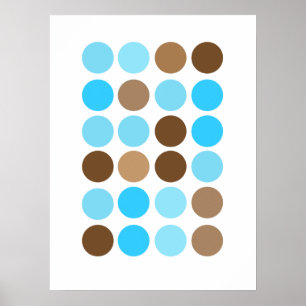 Affiche à motif moderne avec des points turquoise,