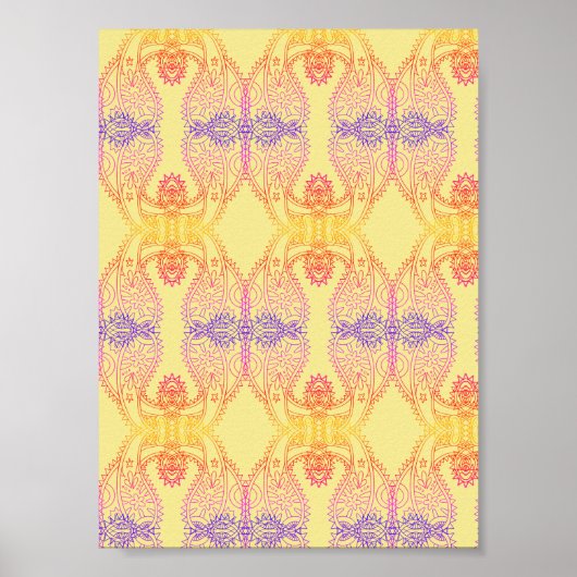 Affiche à motif paisley Vibes Positives (Devant)