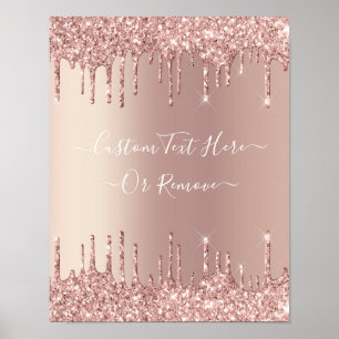 Affiche à paillettes scintillantes Rose Gold avec