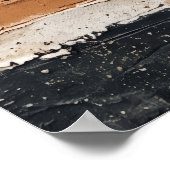 Affiche à rayures texturées beige noir (Coin)