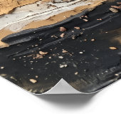 Affiche à rayures texturées noir et beige (Coin)