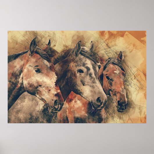 affiche à trois chevaux (Devant)