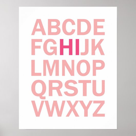 Affiche ABC avec HI en couleurs gras (Devant)