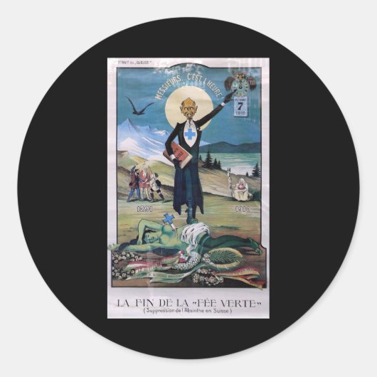 Affiche Absinthe Ronde Sticker (Voorkant)