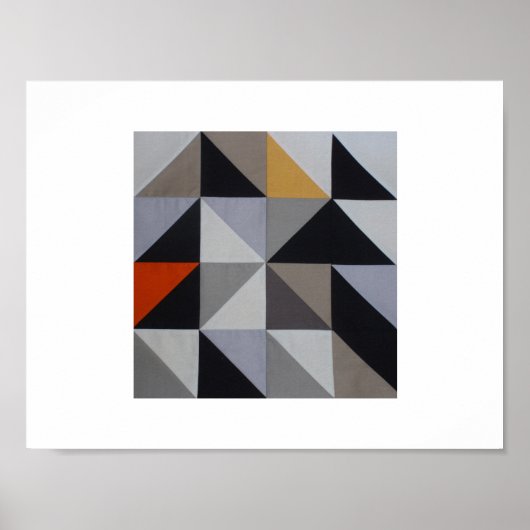 Affiche - Abstrait géométrique triangle orange (Devant)