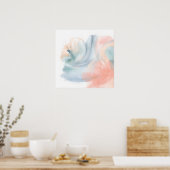 Affiche abstraite aquarelle corail sarcelle | Art (Cuisine)