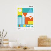 Affiche Abstraite Bauhaus Orange Sarcelle (Cuisine)