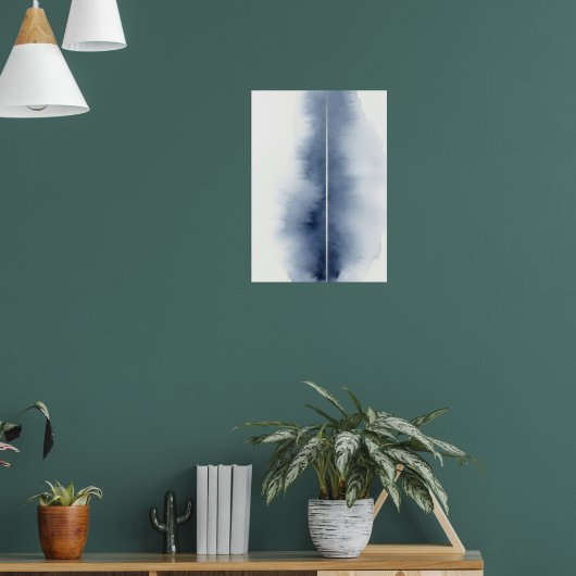 Affiche abstraite bleu à rayures aquarelle (Salon 1)