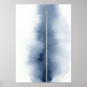 Affiche abstraite bleu à rayures aquarelle (Devant)