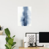 Affiche abstraite bleu à rayures aquarelle (Bureau à domicile)
