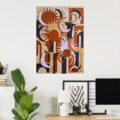 Affiche Abstraite Cercle Orange Rétro (Bureau à domicile)