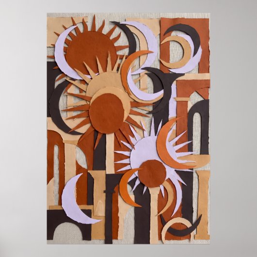 Affiche Abstraite Cercle Orange Rétro (Devant)