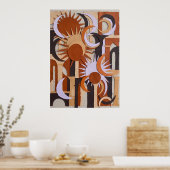 Affiche Abstraite Cercle Orange Rétro (Cuisine)