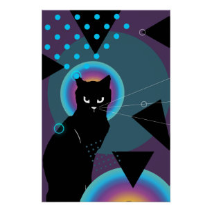 affiche Abstraite d'art de chat