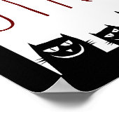 Affiche abstraite de chat noir "ÉTRANGE" (Coin)