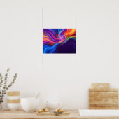 Affiche Abstraite de Convergence de Couleurs Arc-e (Cuisine)