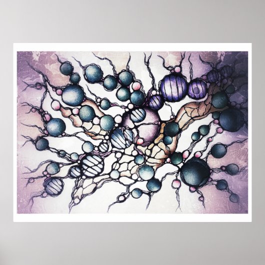 Affiche abstraite de flux dynamique neurographique (Devant)
