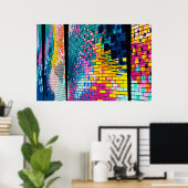 Affiche Abstraite de Mur de Briques Colorées (Bureau à domicile)