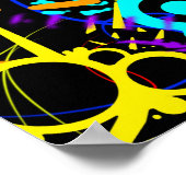 affiche Abstraite de néon splatter canvus moderne (Coin)