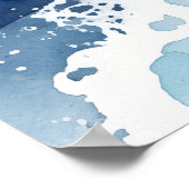 Affiche abstraite de vague d'océan bleu (Coin)