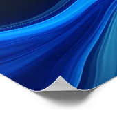 Affiche abstraite de vagues fluides bleu électriqu (Coin)