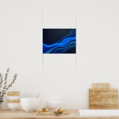 Affiche abstraite de vagues fluides bleu électriqu (Cuisine)