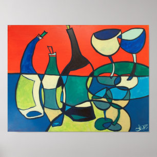 Affiche abstraite de vin
