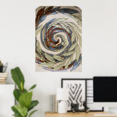 Affiche Abstraite en Spirale Tons de Terre (Bureau à domicile)