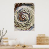Affiche Abstraite en Spirale Tons de Terre (Cuisine)
