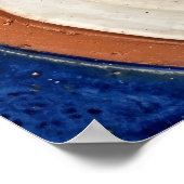 Affiche Abstraite en Terre Cuite Bleue avec Arche (Coin)