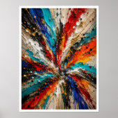 Affiche Abstraite Explosion de Couleurs (Devant)