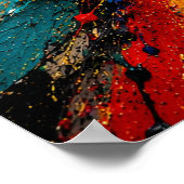 Affiche Abstraite Explosion de Couleurs (Coin)