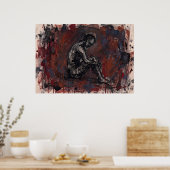 Affiche Abstraite Figurative Rouge Foncé (Cuisine)