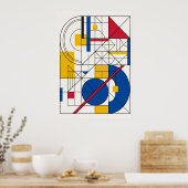 Affiche abstraite géométrique Bauhaus (Cuisine)