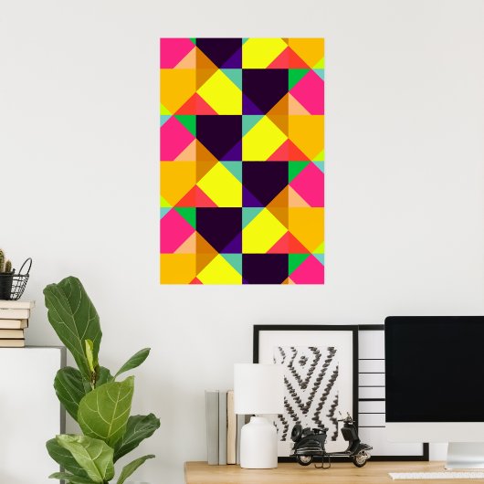 Affiche Abstraite Géométrique Moderne Colorée (Bureau à domicile)