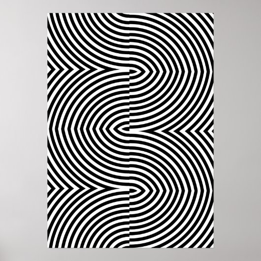 Affiche Abstraite Géométrique Noir et Blanc Audaci (Devant)