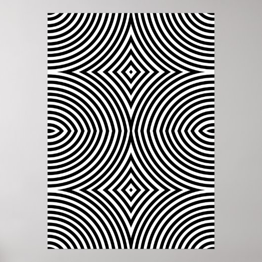 Affiche Abstraite Géométrique Noir et Blanc Gras (Devant)