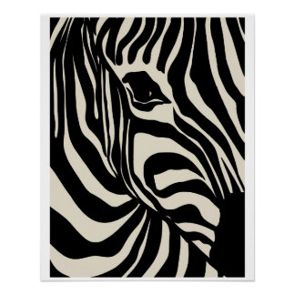Affiche abstraite & graphique Fluid Zebra Stripes