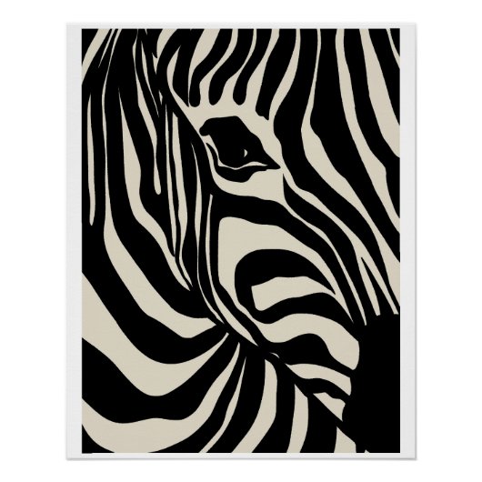 Affiche abstraite & graphique Fluid Zebra Stripes (Devant)