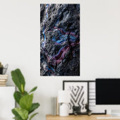 Affiche Abstraite Minérale Violet Foncé (Bureau à domicile)