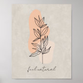 affiche abstraite minimaliste feuille (Devant)