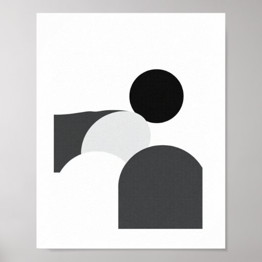 Affiche Abstraite Minimaliste Noir et Blanc (Devant)