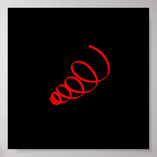 Affiche abstraite minimaliste Spirale Rouge Noir (Devant)